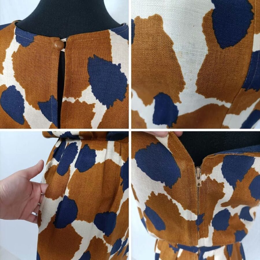 vestito marrone in lino