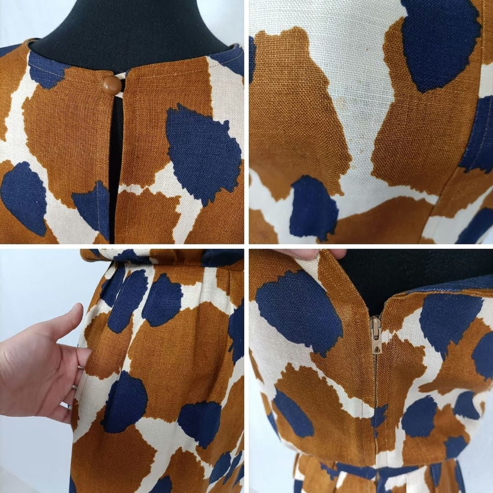 vestito marrone in lino