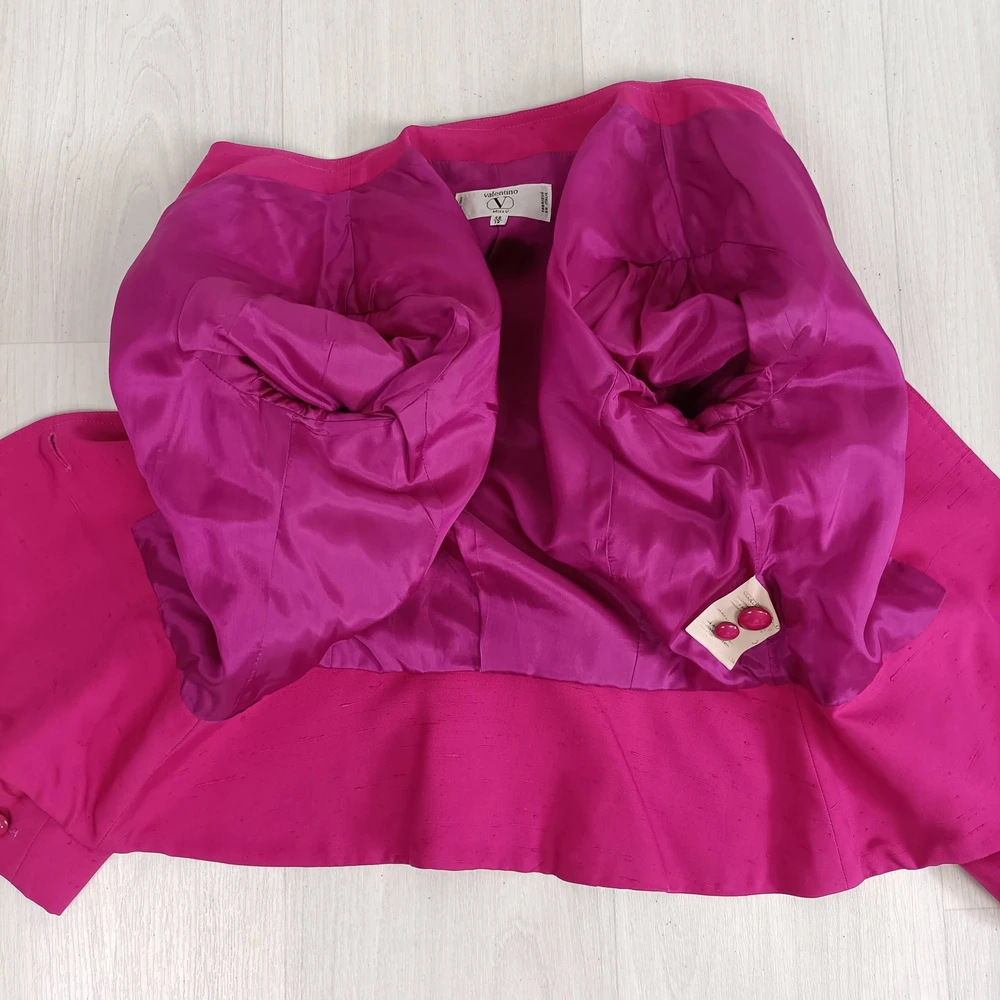Tailleur rosa in seta Valentino 1980s - immagine 10