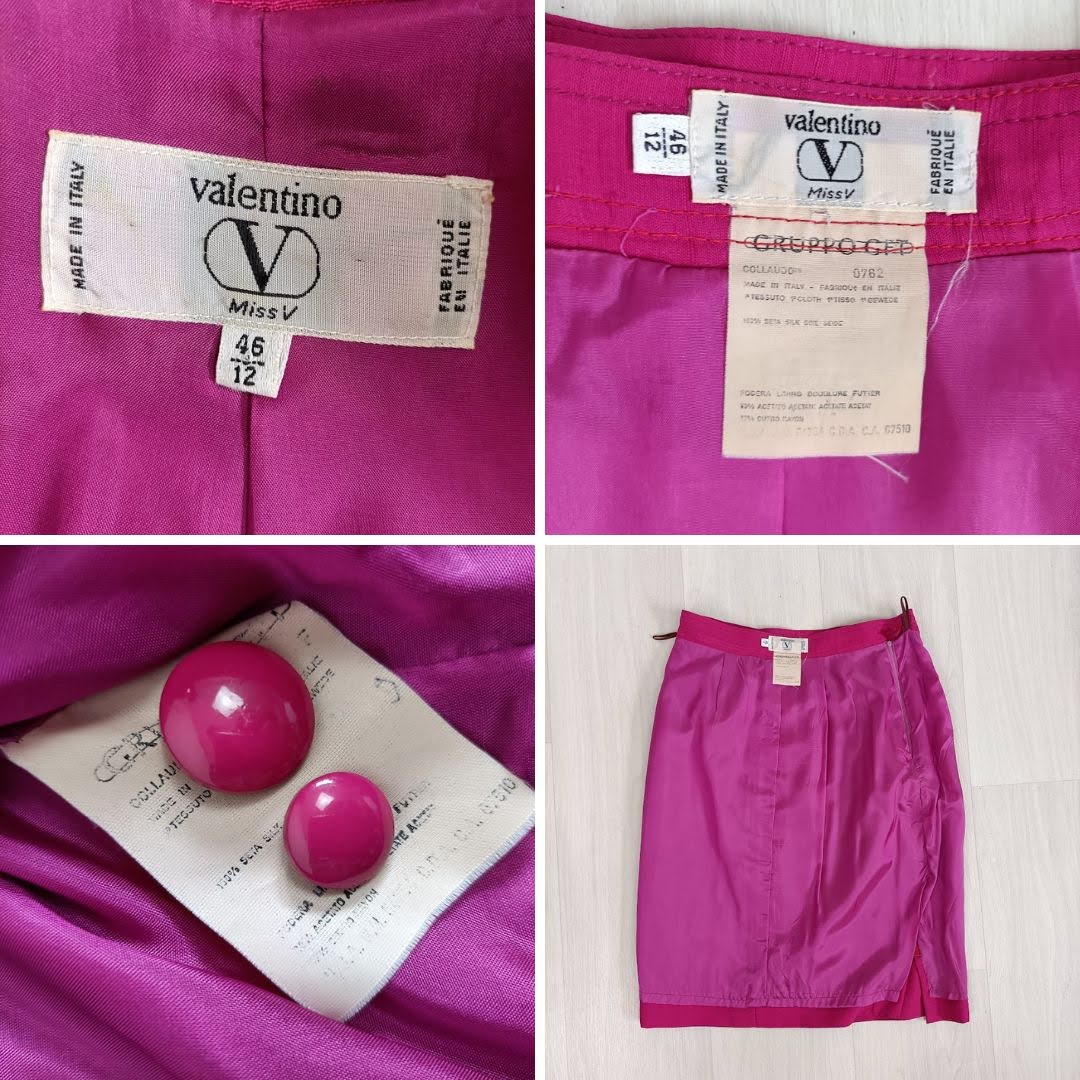 Tailleur rosa in seta Valentino 1980s - immagine 8