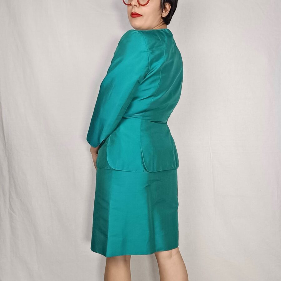 Tailleur verde smeraldo anni 80 Pomella Vintage Shop