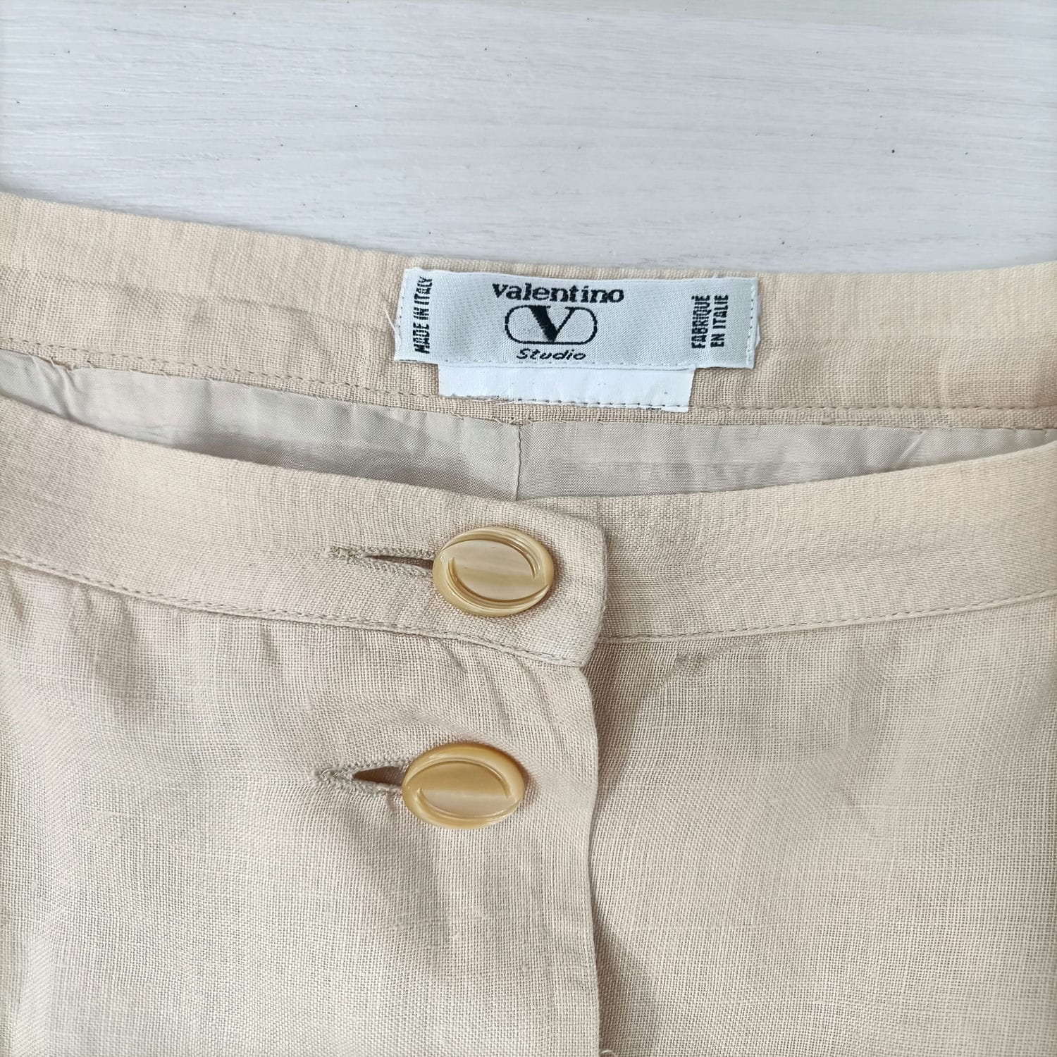 Gonna lunga in lino di colore beige Valentino Miss V