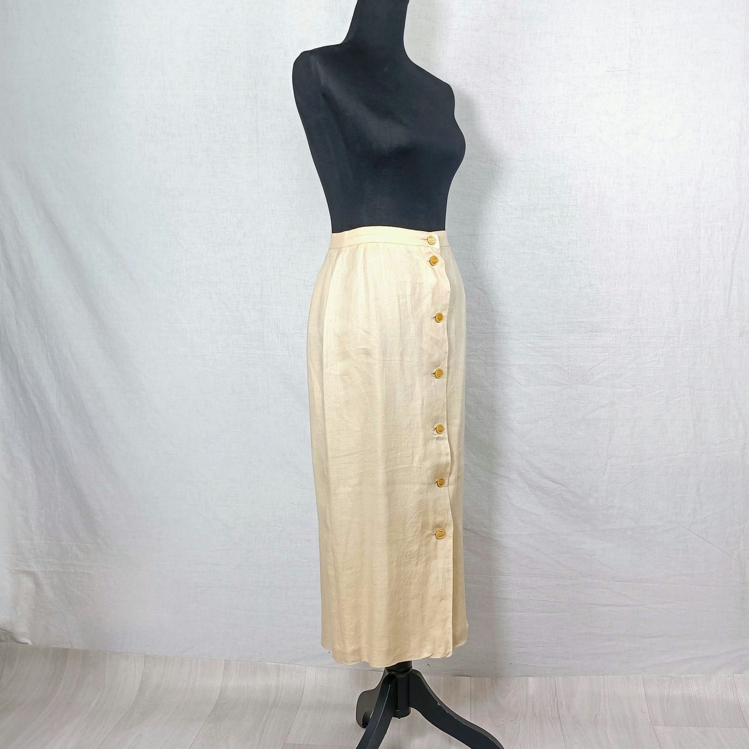 Gonna lunga in lino di colore beige Valentino Miss V - immagine 3