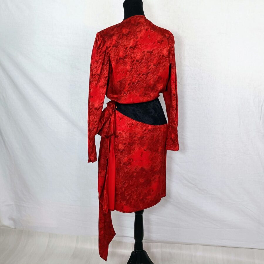 Vestito drappeggiato in seta rosso Emanuel Ungaro - immagine 6