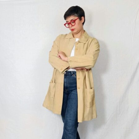 Giacca donna scamosciata beige anni '90