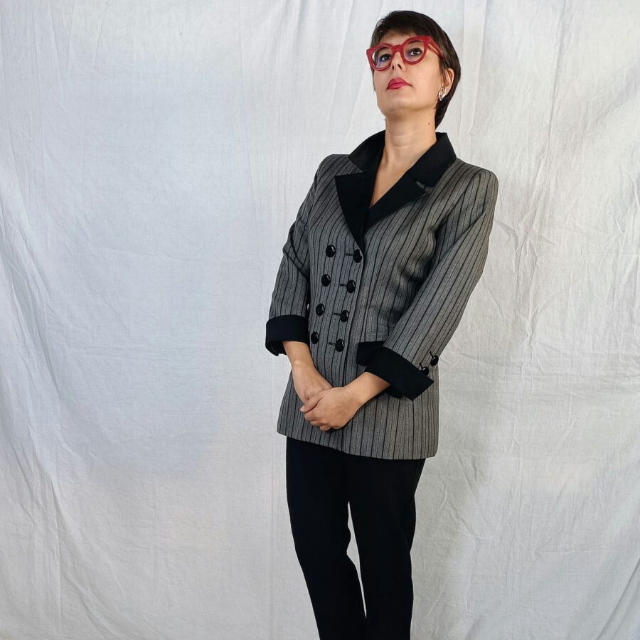 Saint Laurent blazer gessato doppiopetto - immagine 4