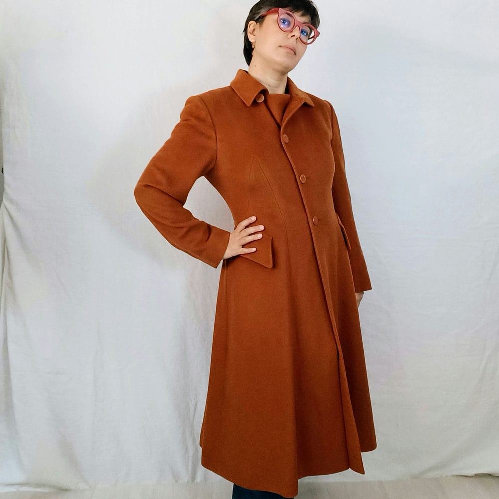80s women brown coat
