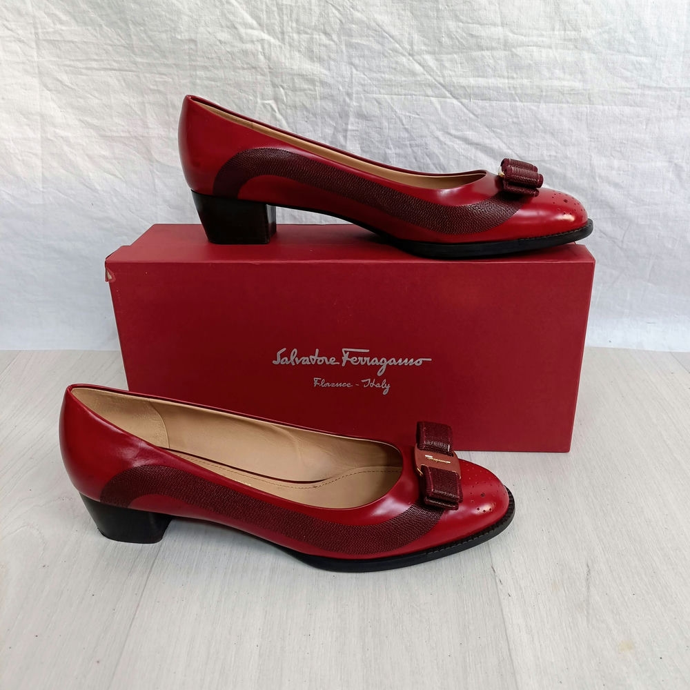 Ballerine Ferragamo in pelle bordeaux