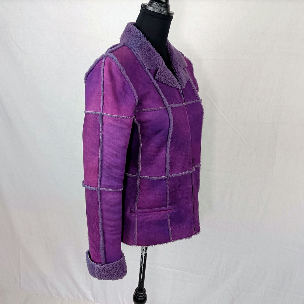 giacca viola scamosciata