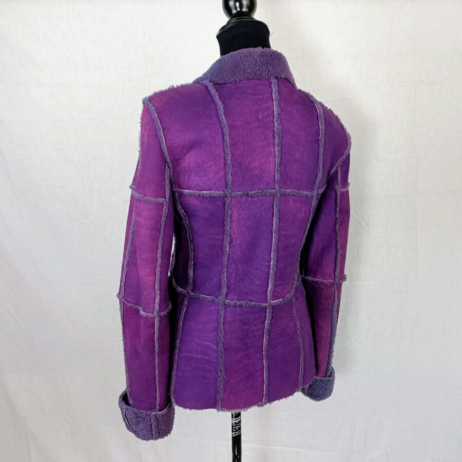 giacca viola in pelle