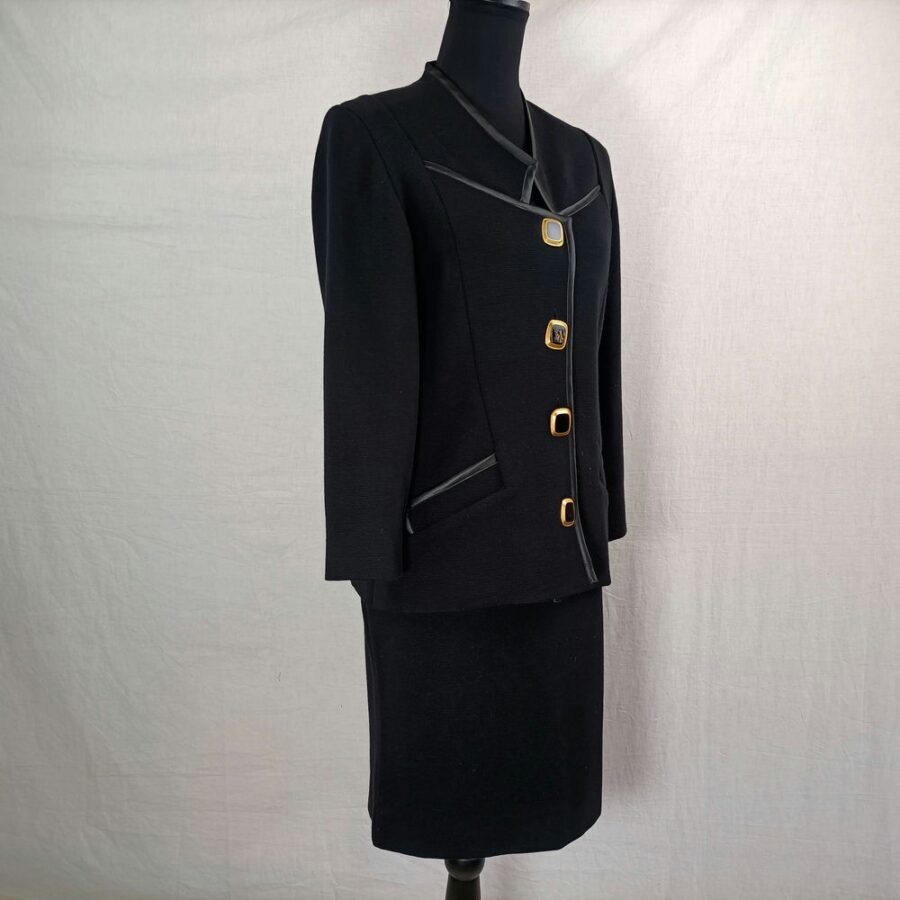 Tailleur gonna nero vintage Devernois Paris