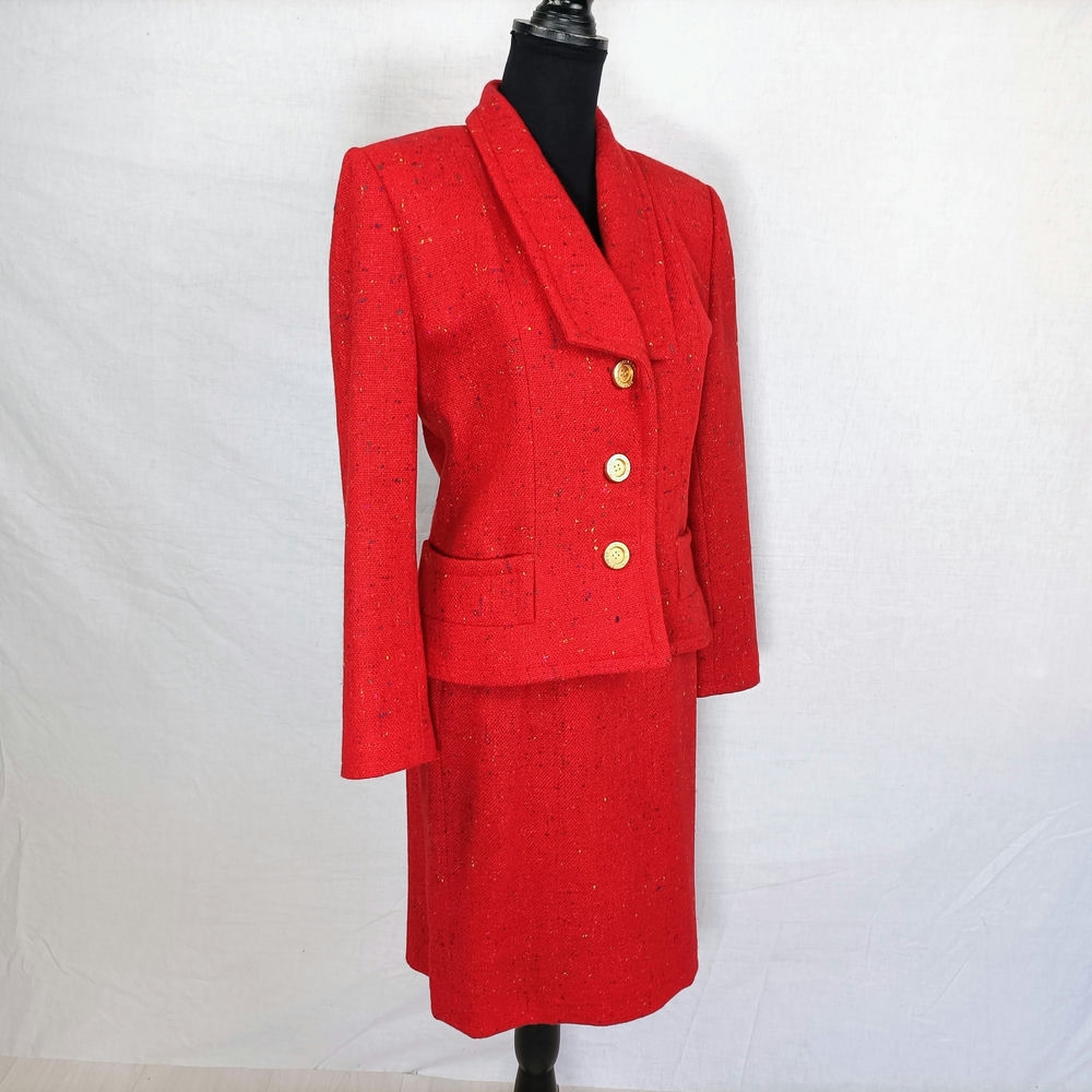 tailleur gonna rosso vintage
