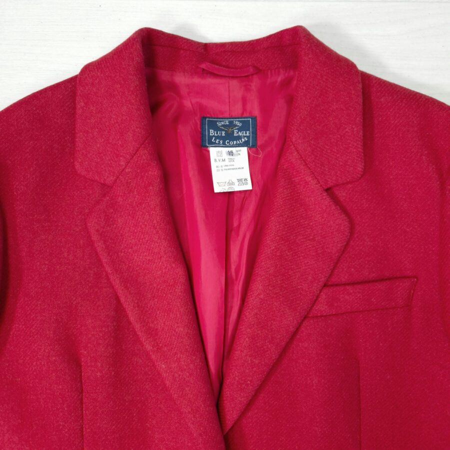 Giacca rossa in lana Blue Eagle Les Copains vintage 90s - immagine 2