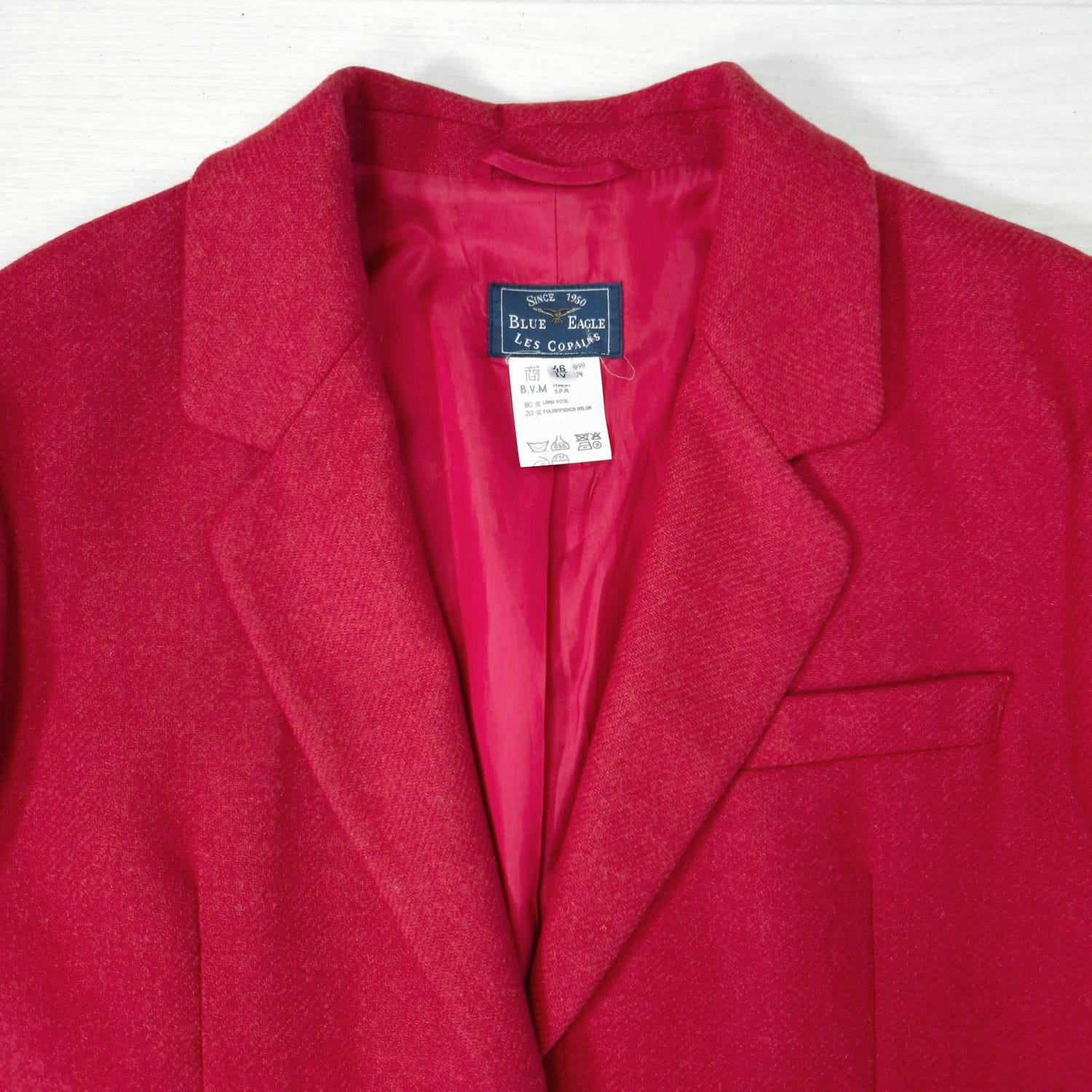 Giacca rossa in lana Blue Eagle Les Copains vintage 90s - immagine 2