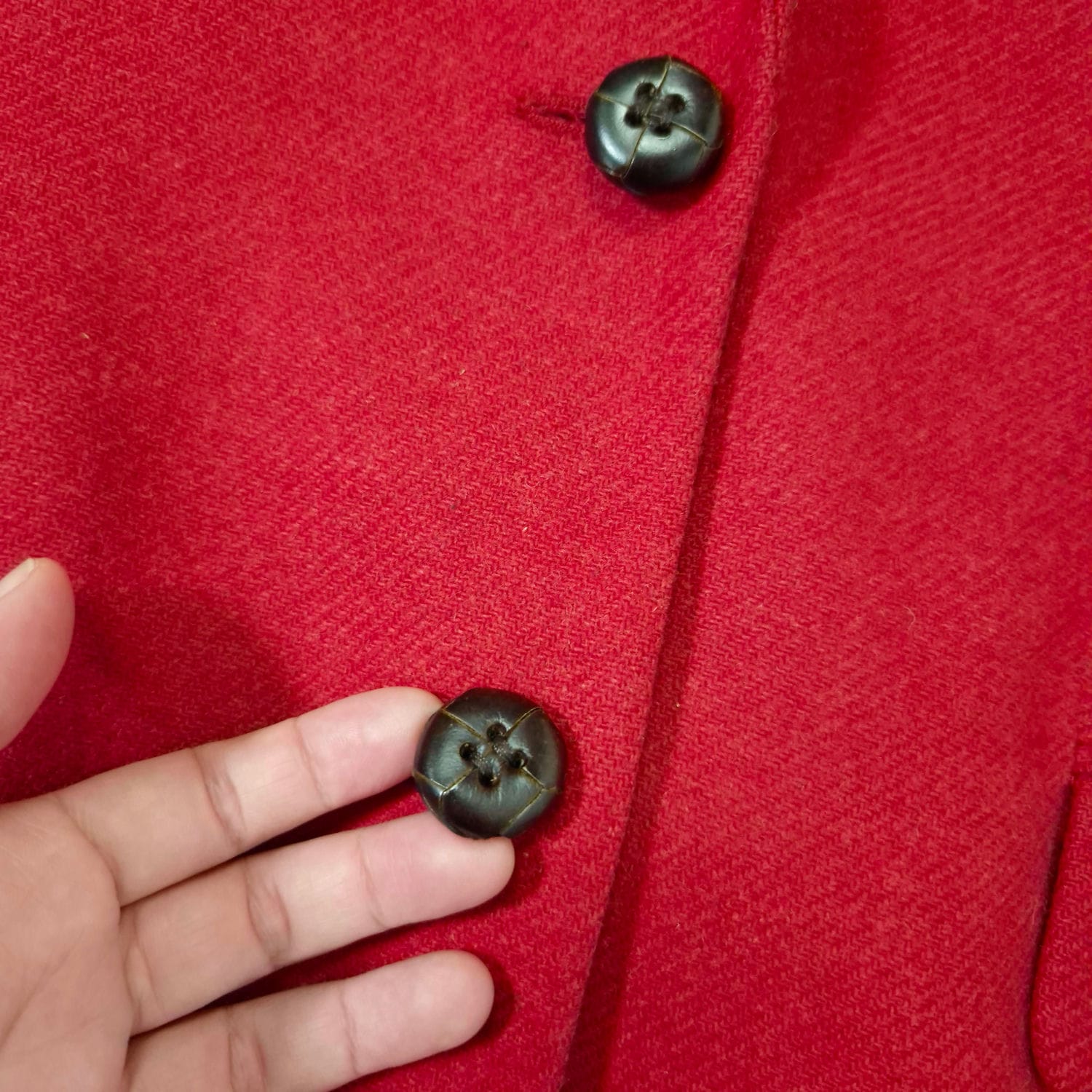 Giacca rossa in lana Blue Eagle Les Copains vintage 90s - immagine 5