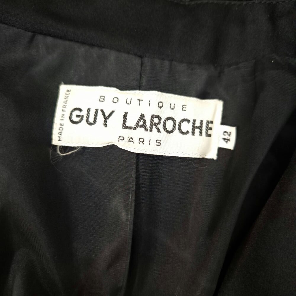 Blazer smoking donna vintage 70s Guy Laroche in velluto nero - immagine 3