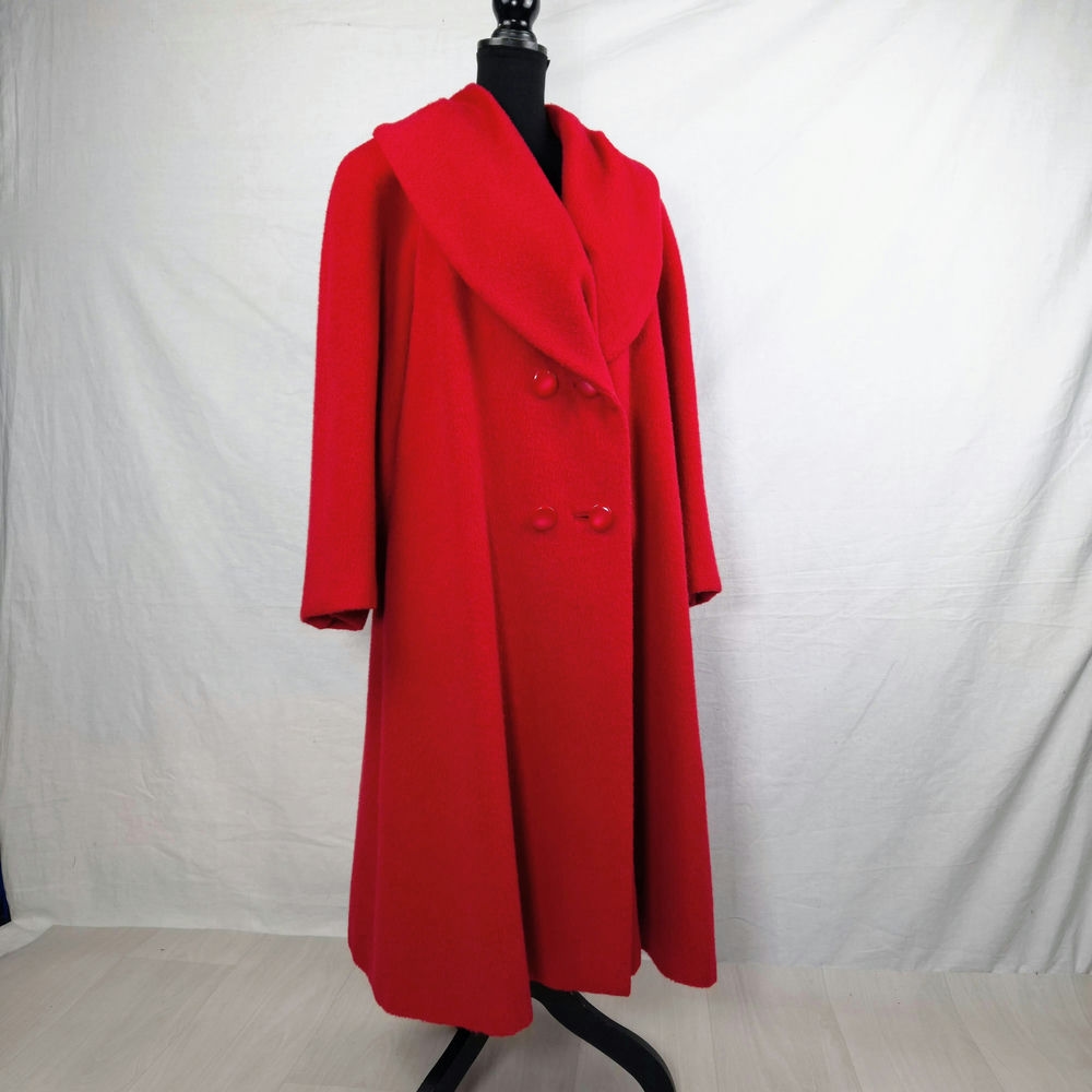 Cappotto oversize donna rosso vintage anni Ottanta - immagine 3