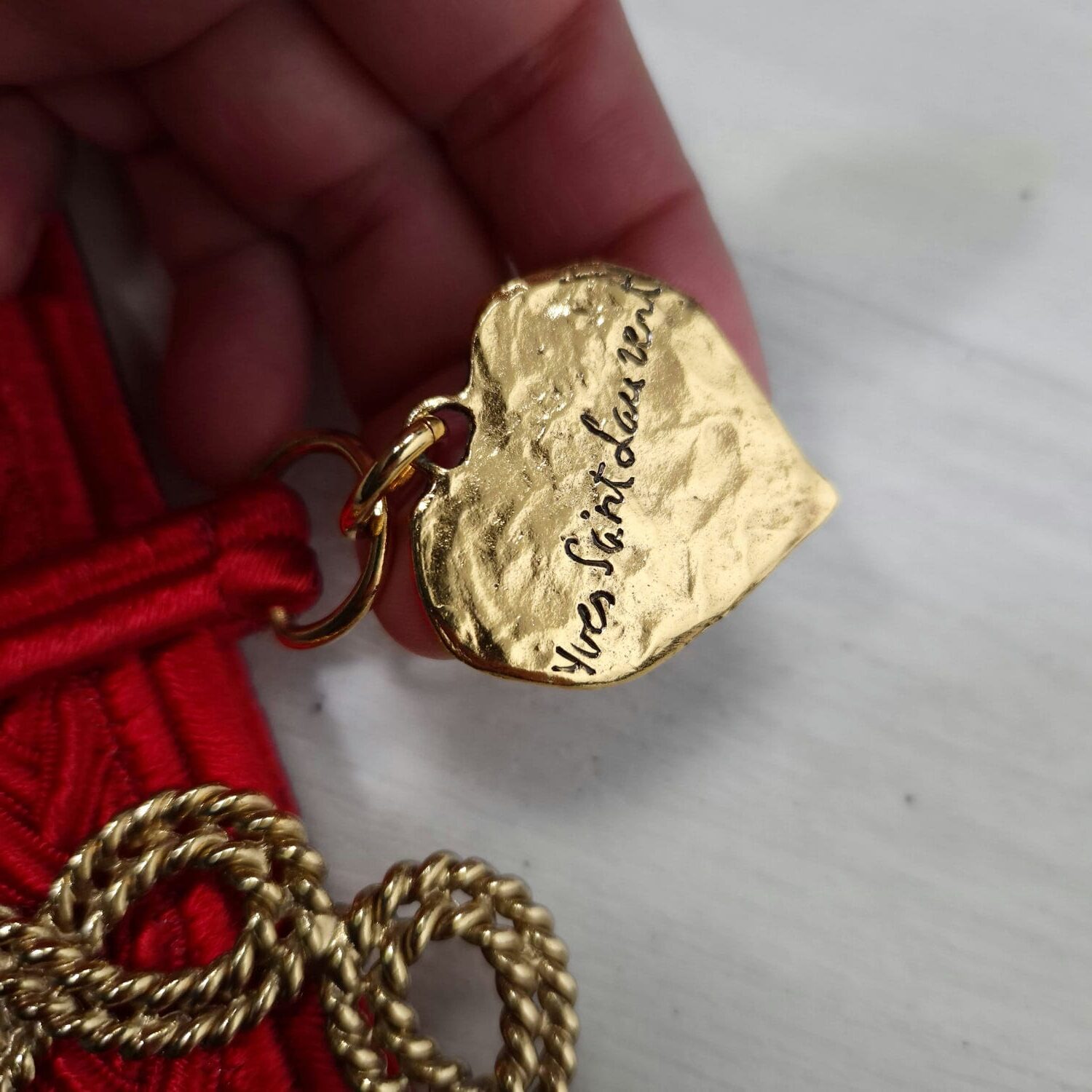 Cintura YSL rossa vintage 80s da donna - immagine 7