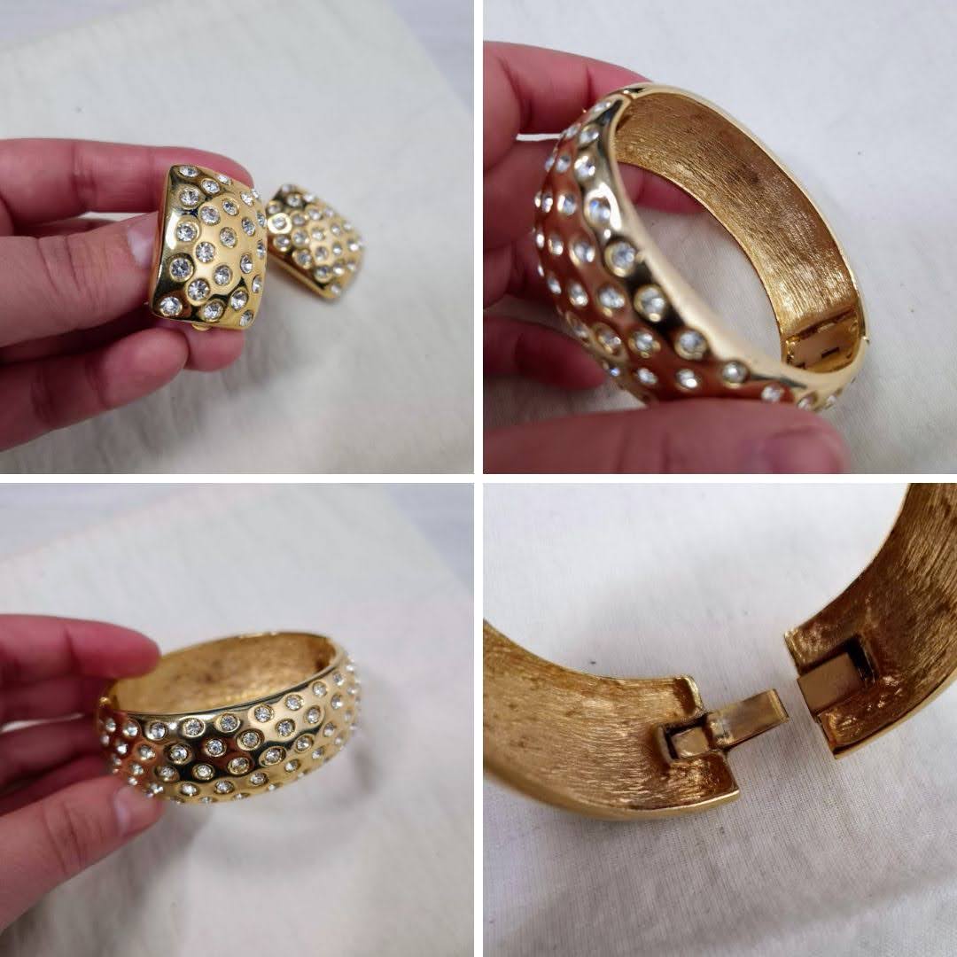 Demi parure vintage bracciale bangle e orecchini 60s - immagine 5