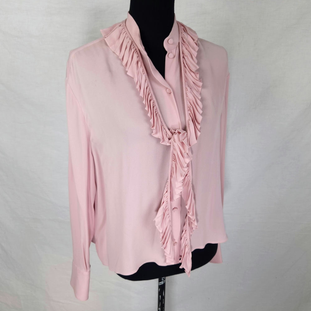 camicia rosa rouche