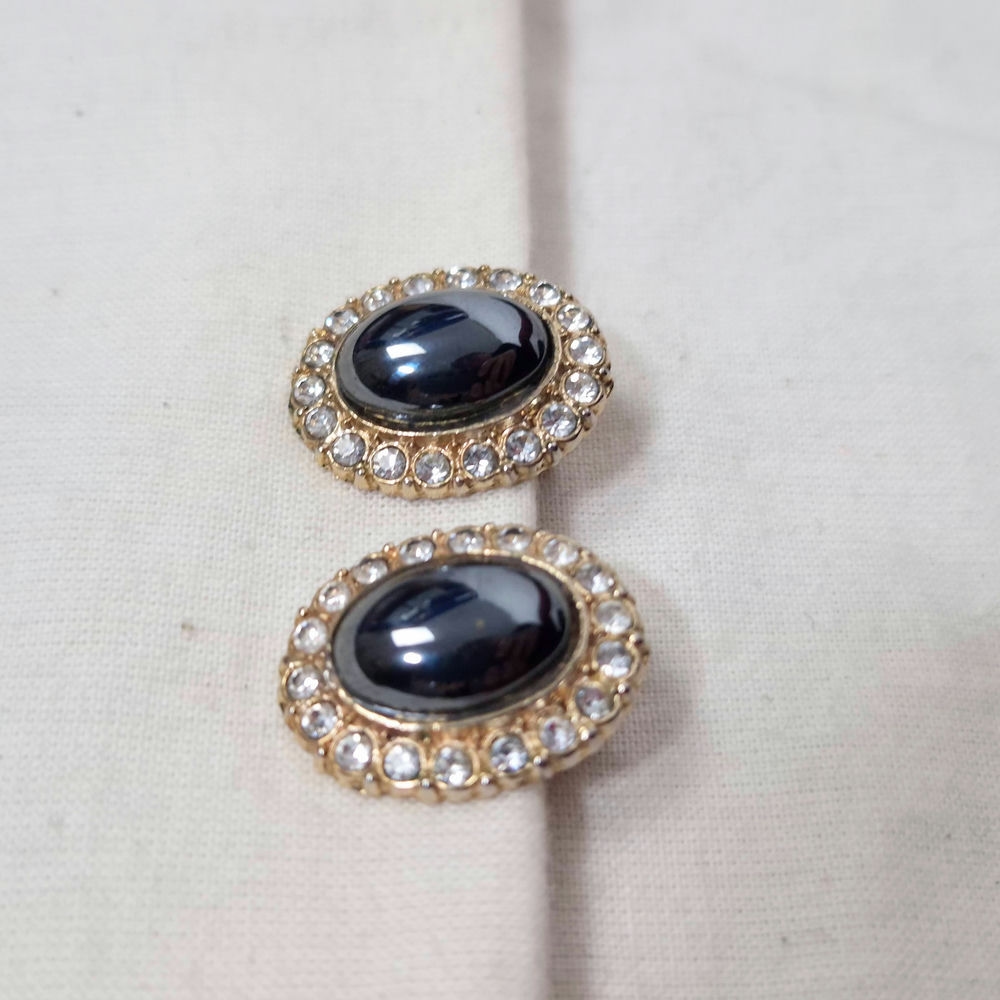 Orecchini grigi vintage anni '80