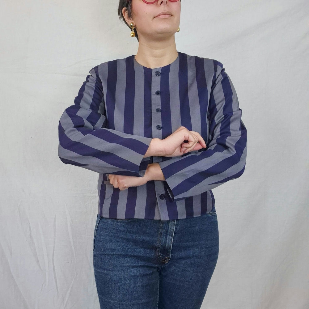 giacca a righe donna vintage