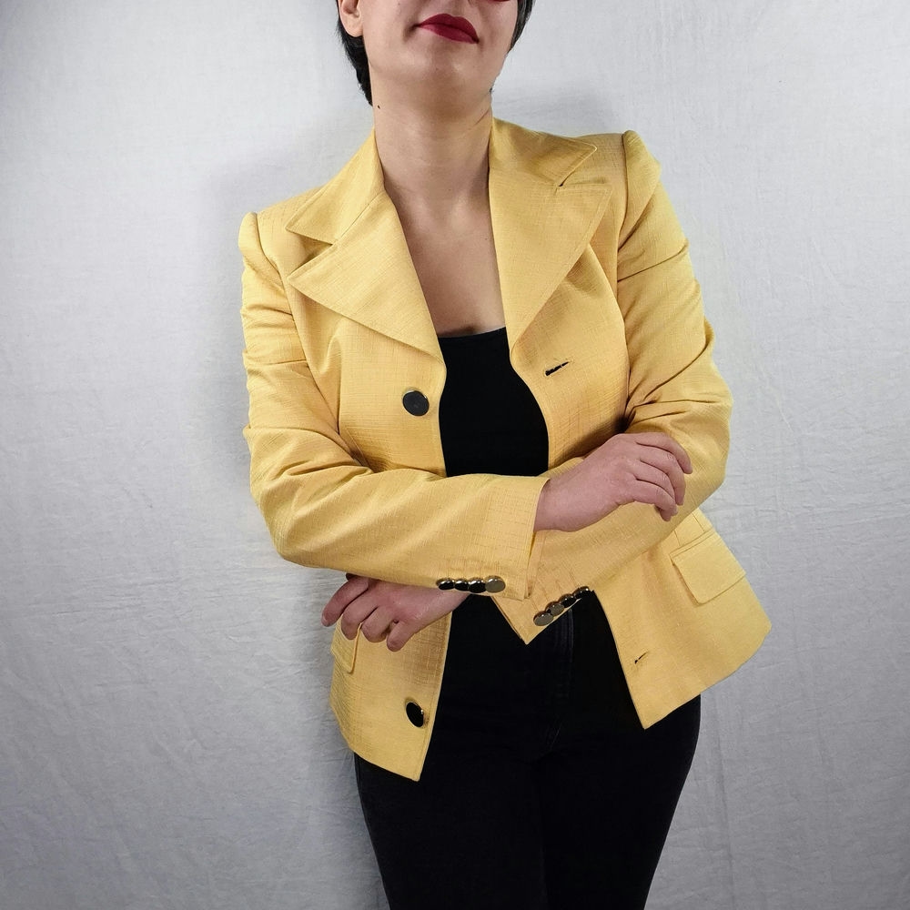 Blazer giallo in cotone e seta Dolce & Gabbana