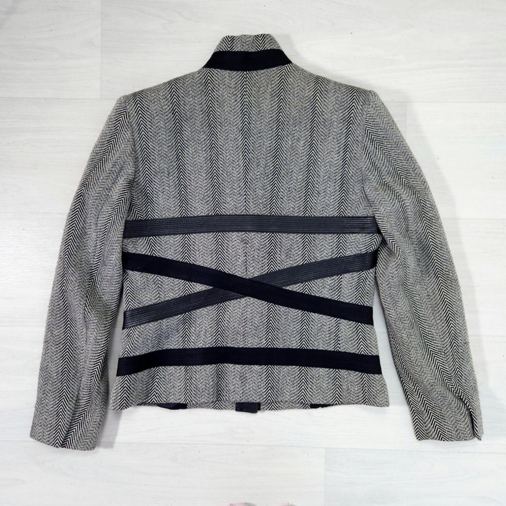 Giubbotto Versace grigio con inserti in pelle