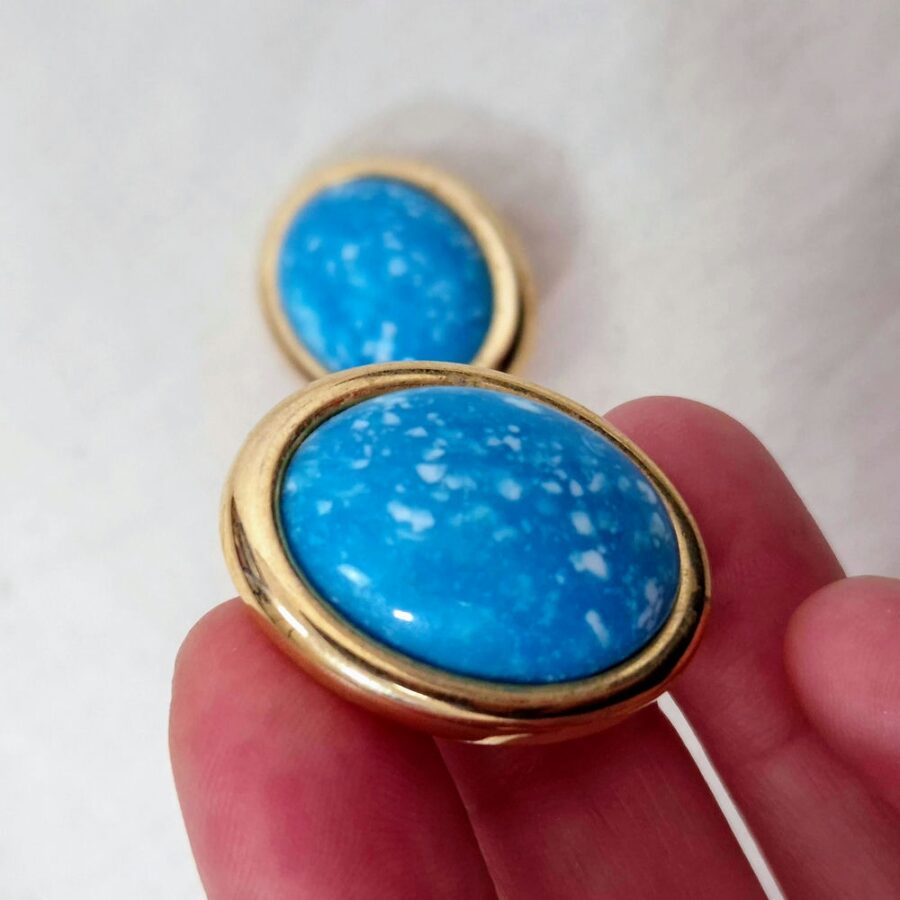 Orecchini ovali turchesi vintage anni '60