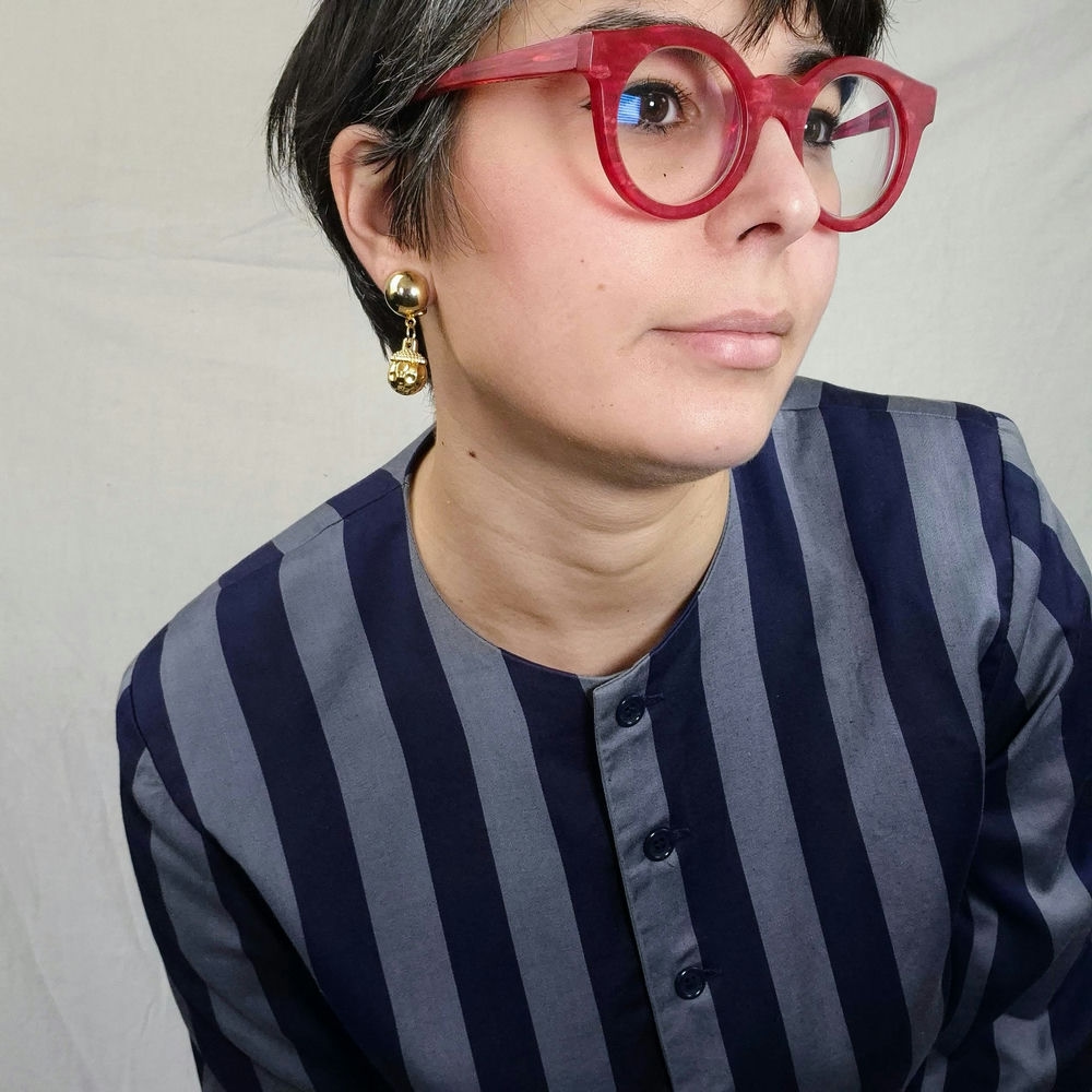 Orecchini pendenti dorati a forma di ghianda anni '60