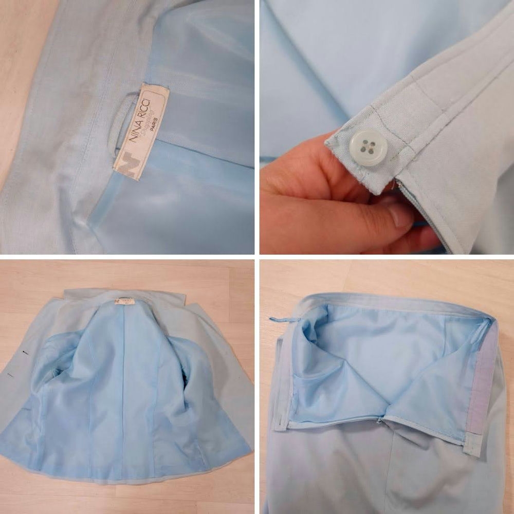 vintage turquoise skirt suit