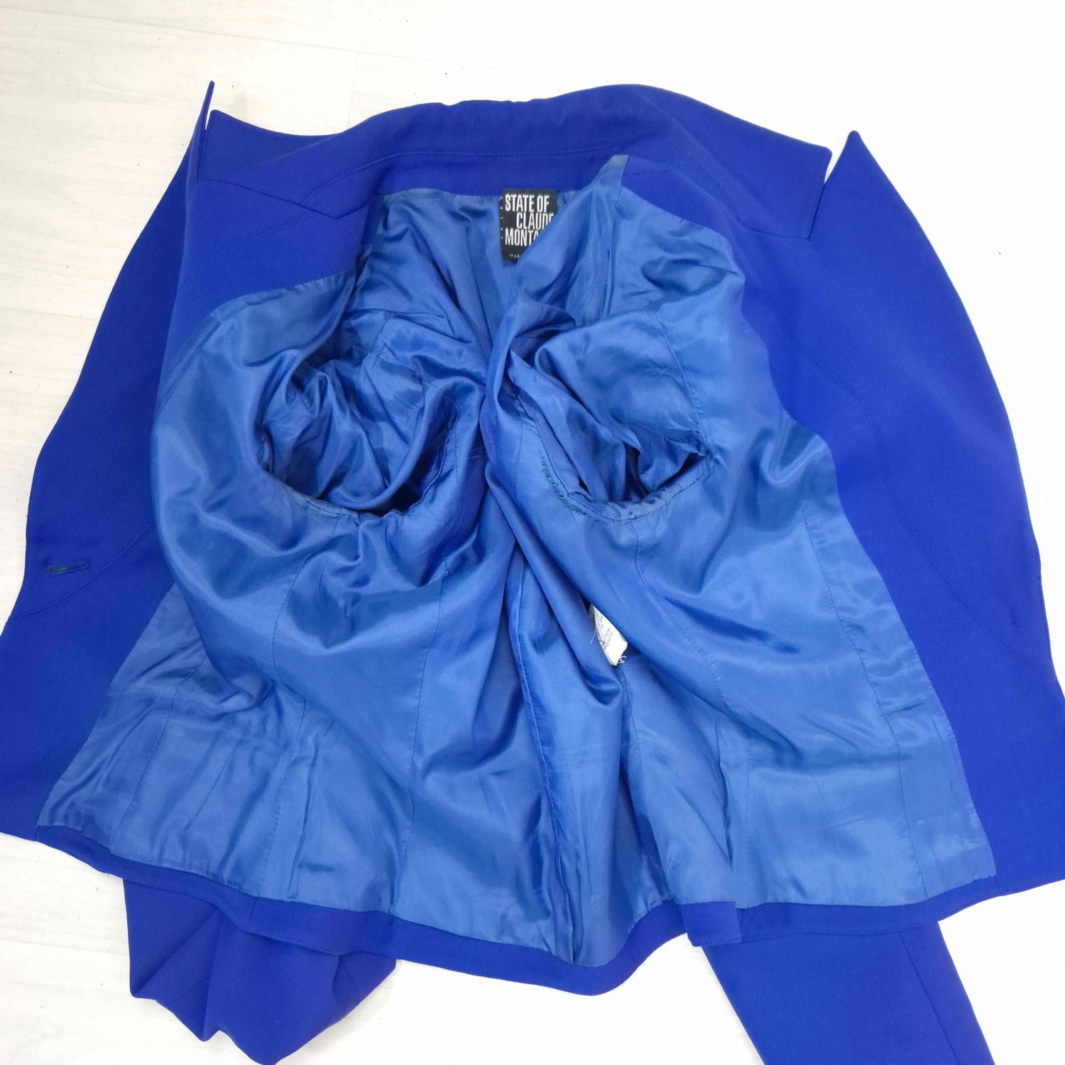 Tailleur blu elegante State of Claude Montana - immagine 8