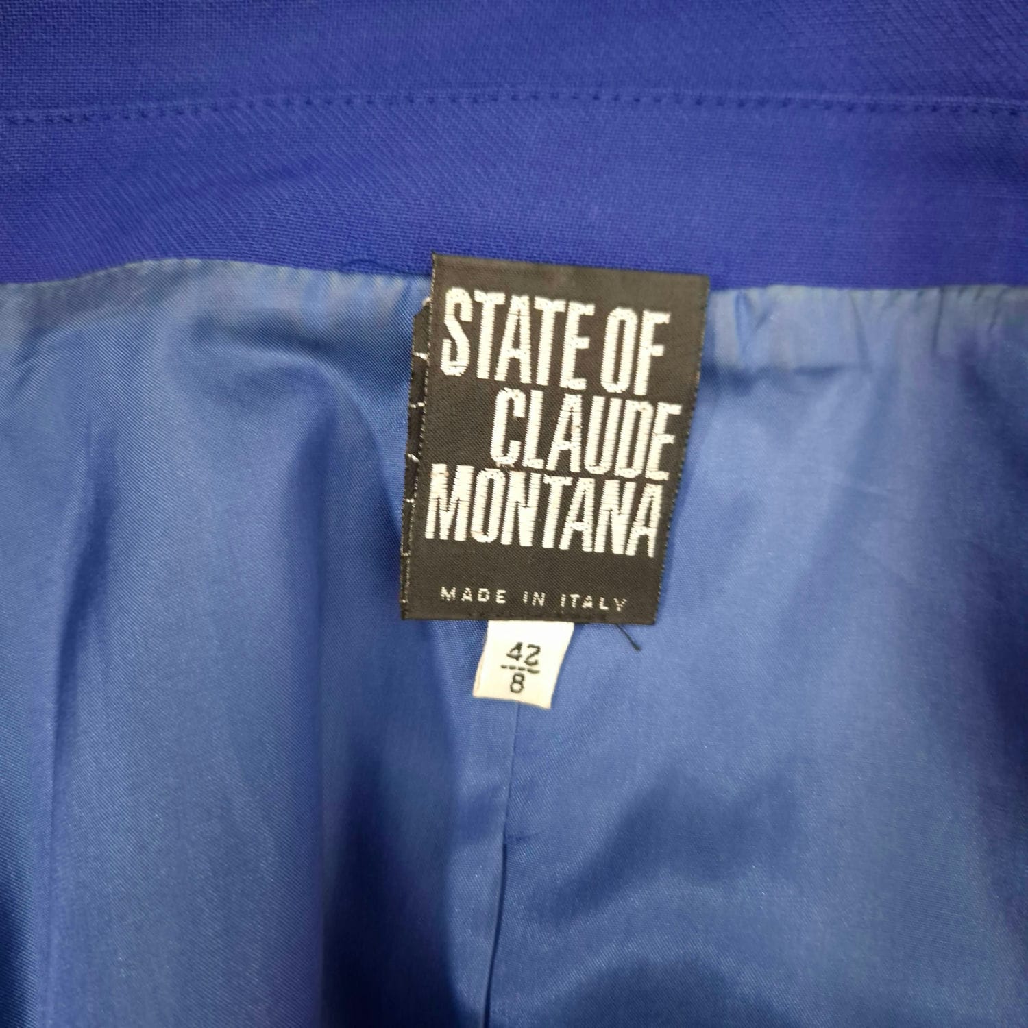 Tailleur blu elegante State of Claude Montana - immagine 2