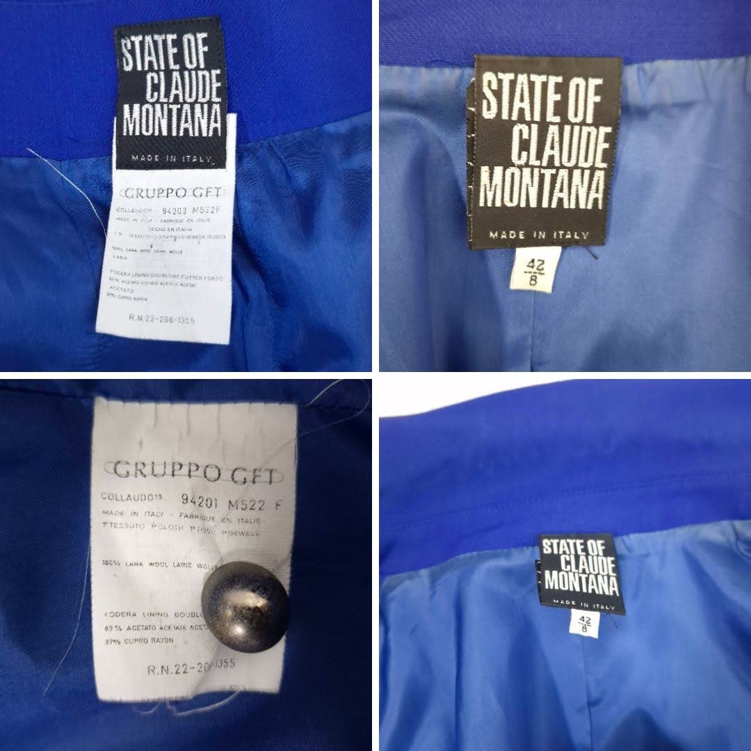 Tailleur blu elegante State of Claude Montana - immagine 10