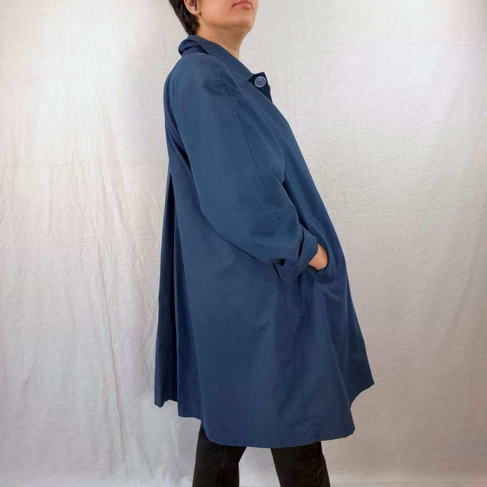 vintage blue trench coat
