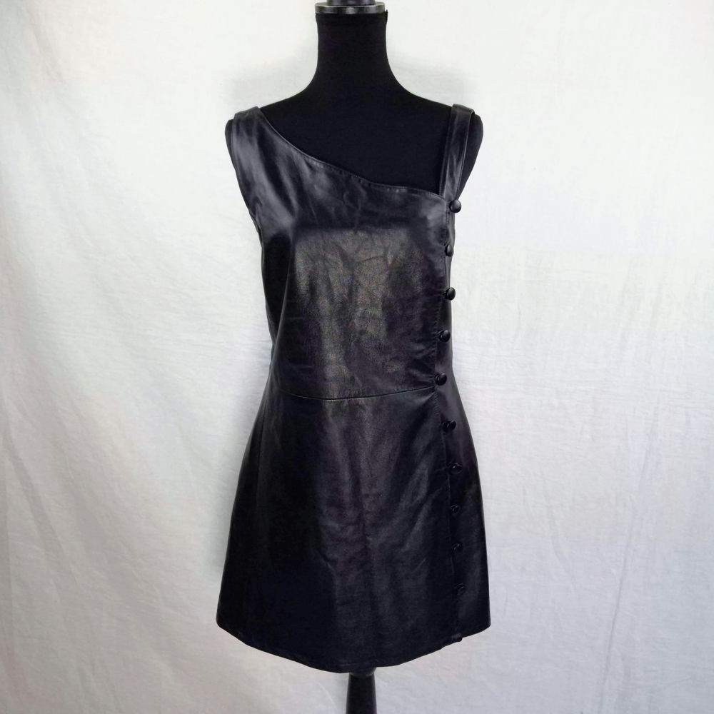 women leather dress