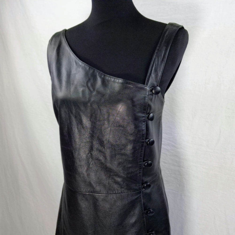 Vestito nero in pelle 1990s