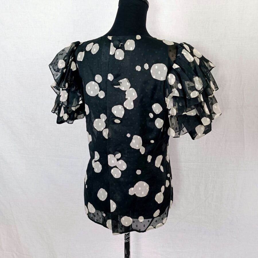blusa a pois vintage