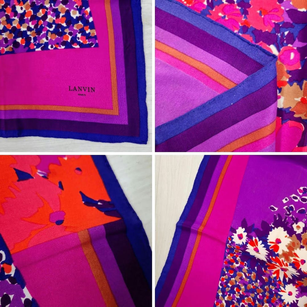 foulard a fiori in seta vintage70s