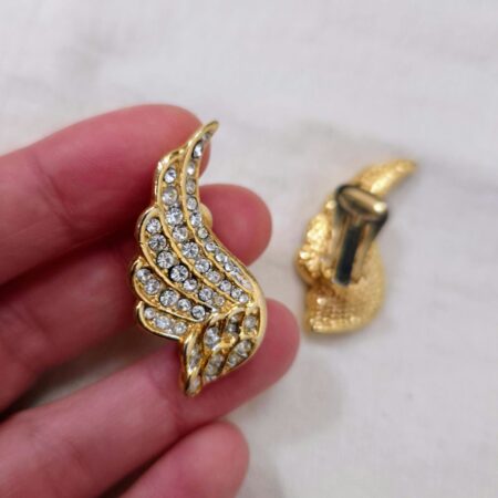 Orecchini vintage anni Settanta a forma di ali