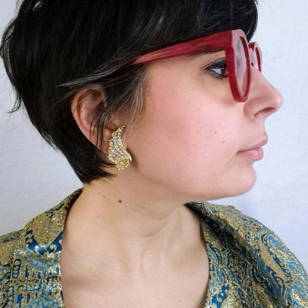 vintage wings earrings