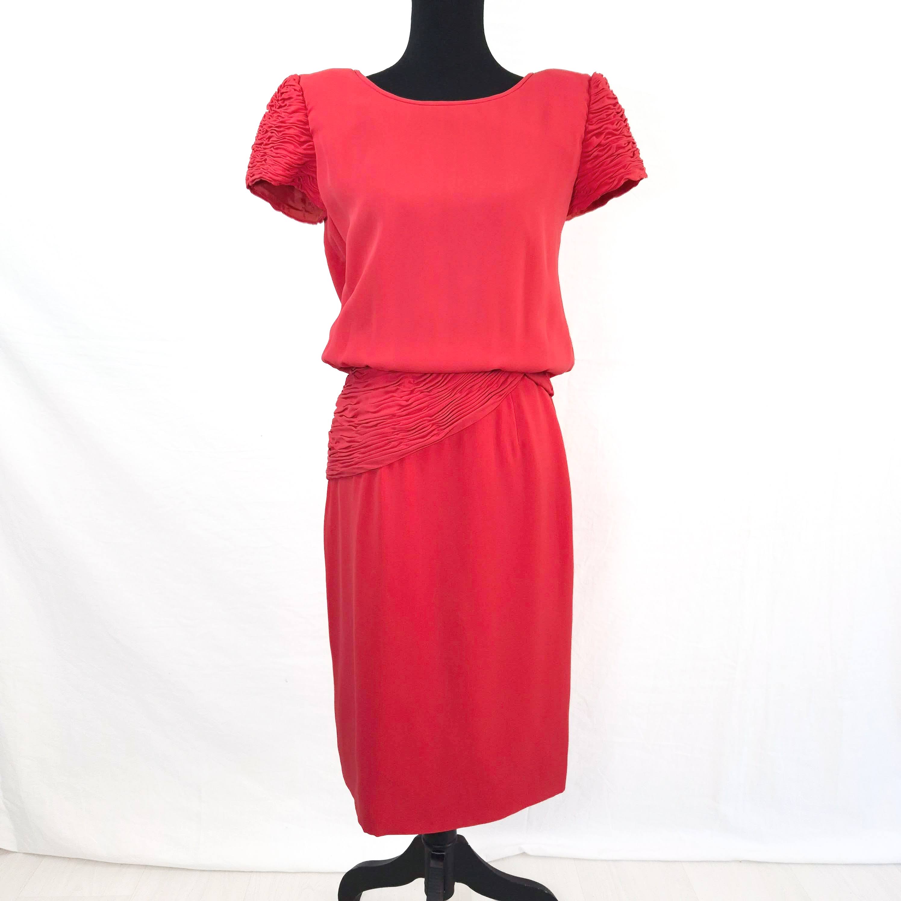 Valentino Boutique abito elegante da cerimonia rosso corallo