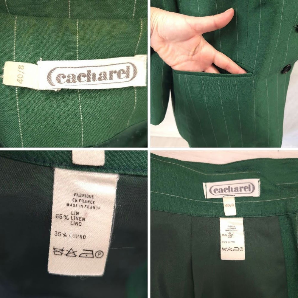 Tailleur gonna verde Cacharel 1990s - immagine 6