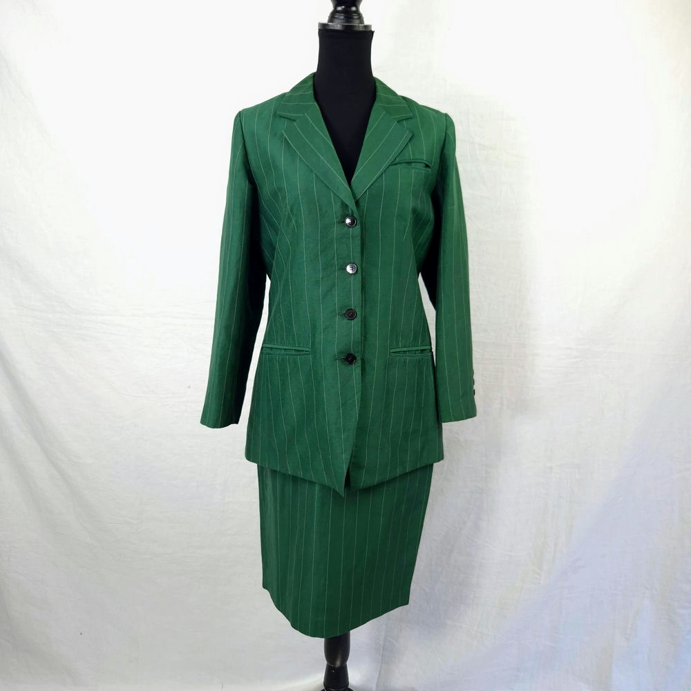 Tailleur gonna verde Cacharel 1990s