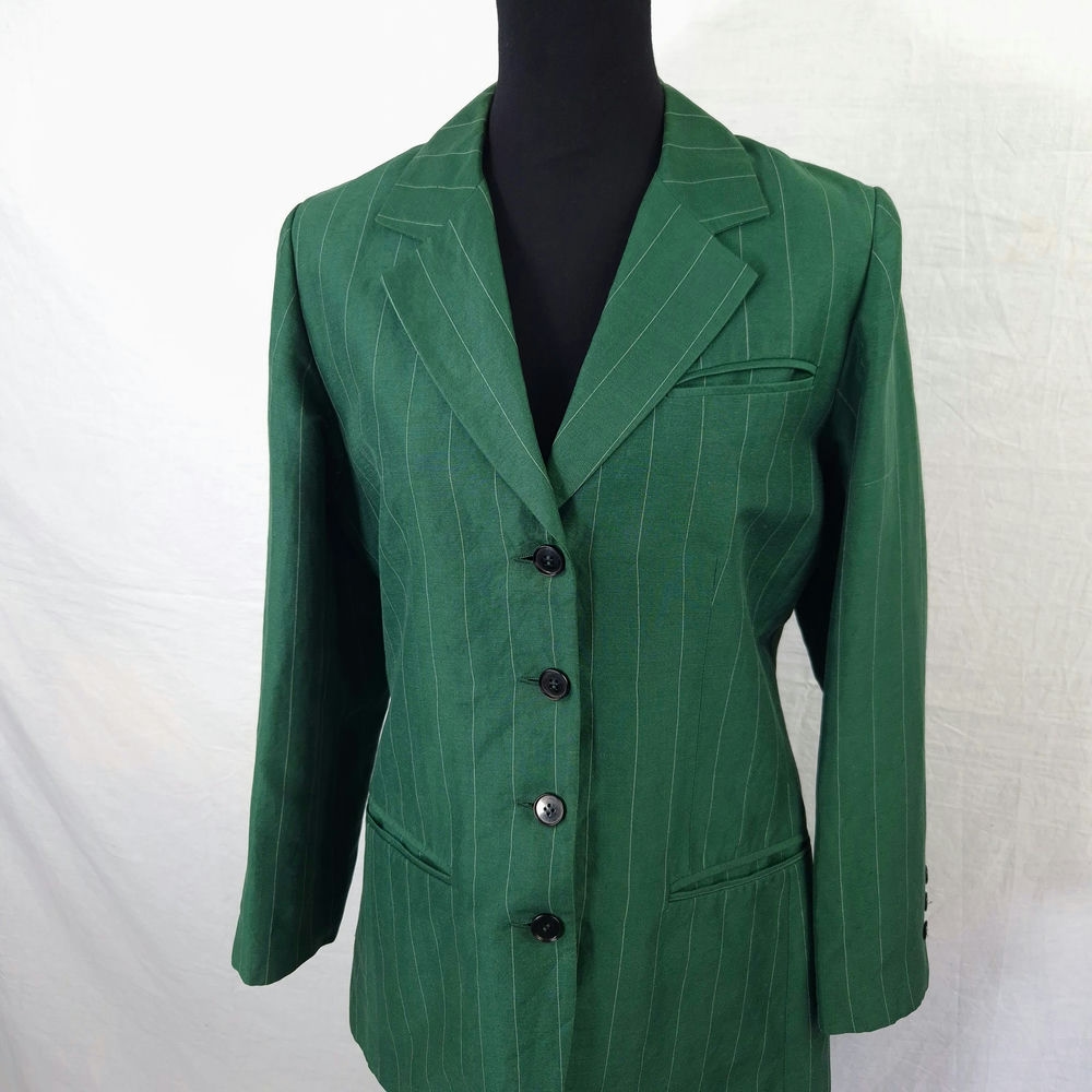 Tailleur gonna verde Cacharel 1990s - immagine 2