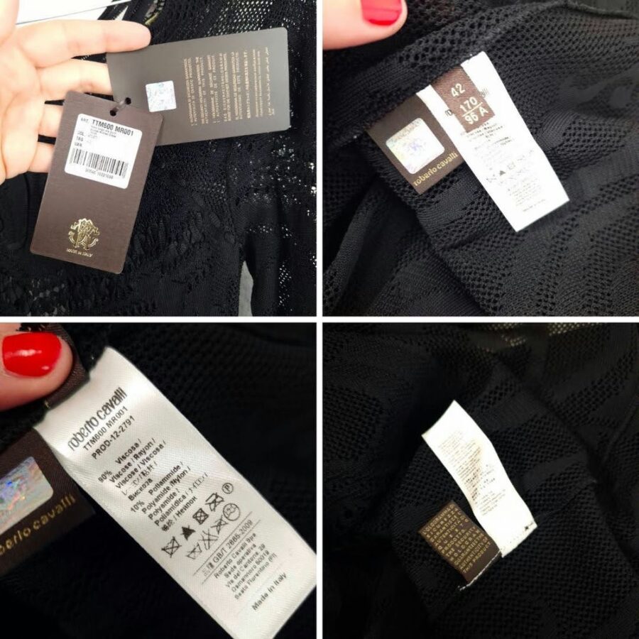 Abito nero tricot lungo Roberto Cavalli - immagine 10