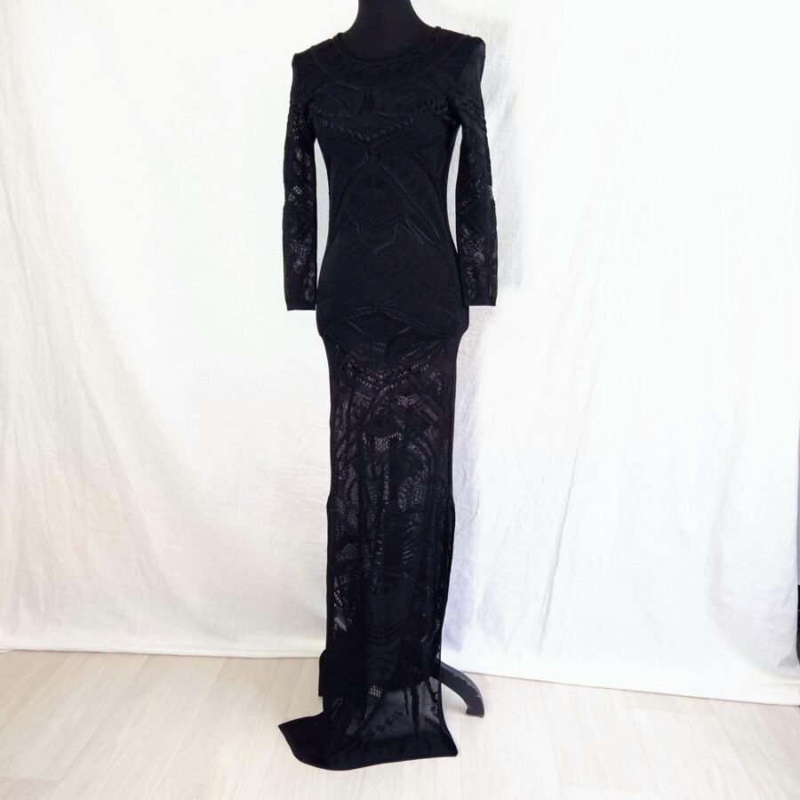 Abito nero tricot lungo Roberto Cavalli - immagine 8