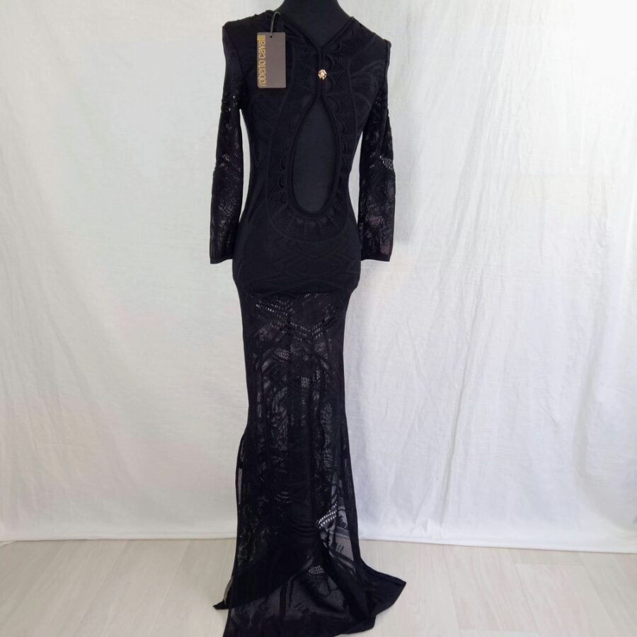 Abito nero tricot lungo Roberto Cavalli - immagine 6