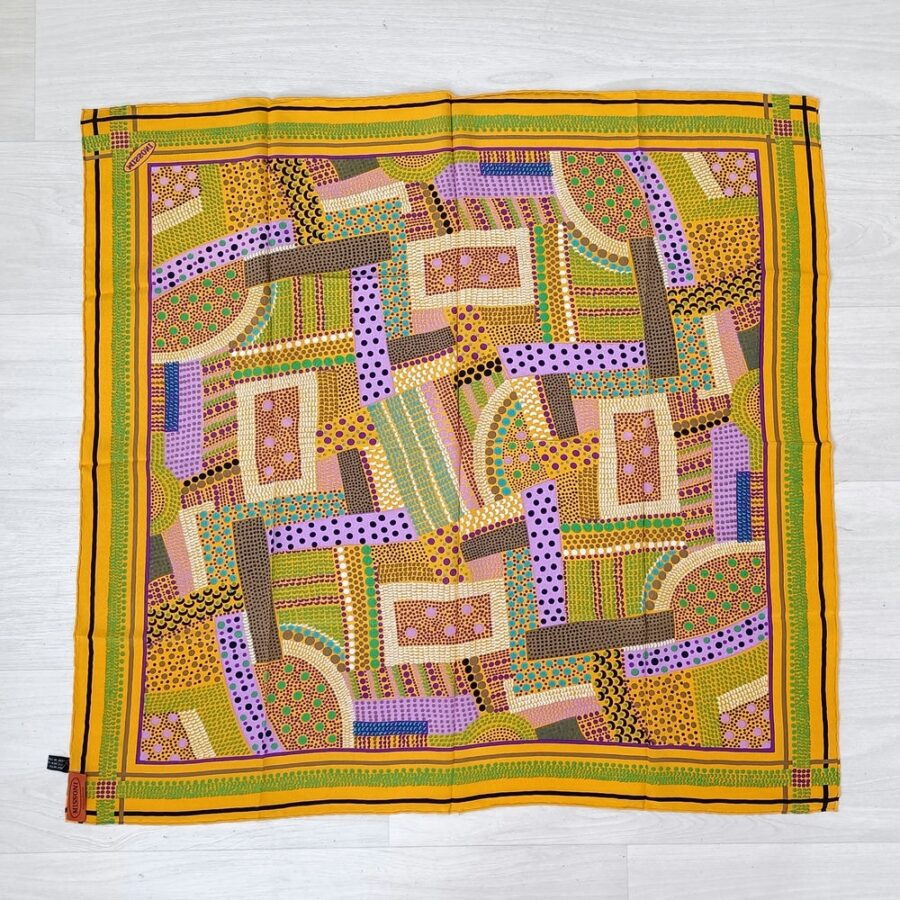 foulard seta giallo fantasia