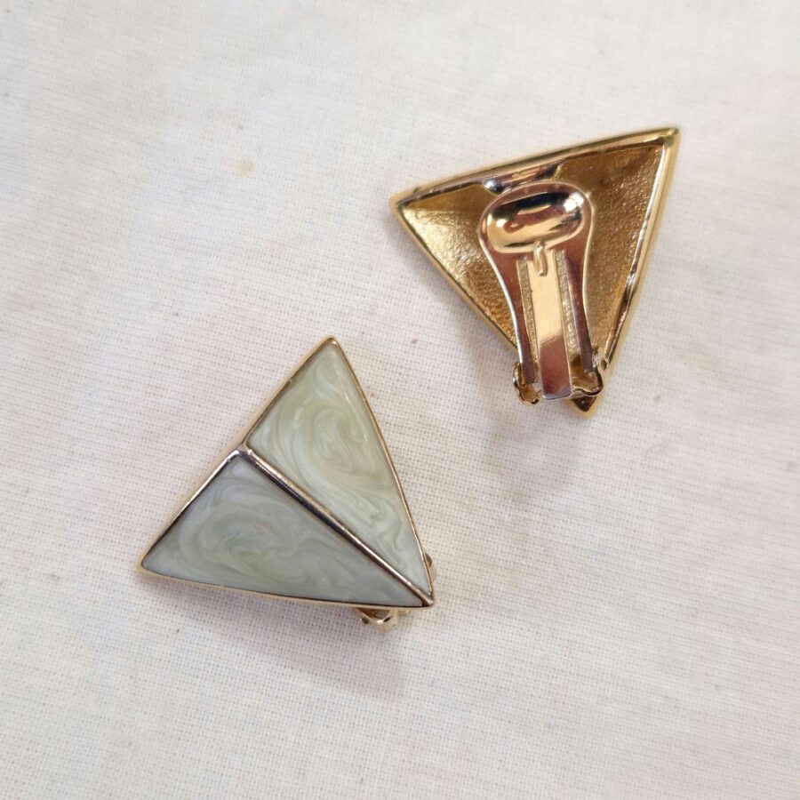 Orecchini triangolari smaltati vintage 1970s